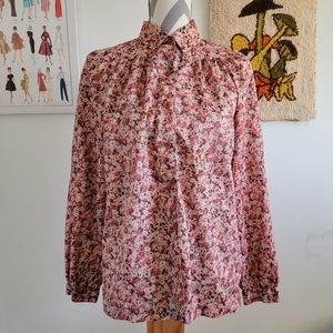 Bodin | 80s Vintage Pink Floral Blouse